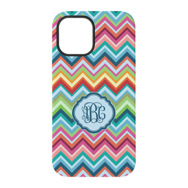 Retro Chevron Monogram iPhone 15 Tough Case - Back