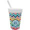 Retro Chevron Monogram Sippy Cup with Straw (Personalized)