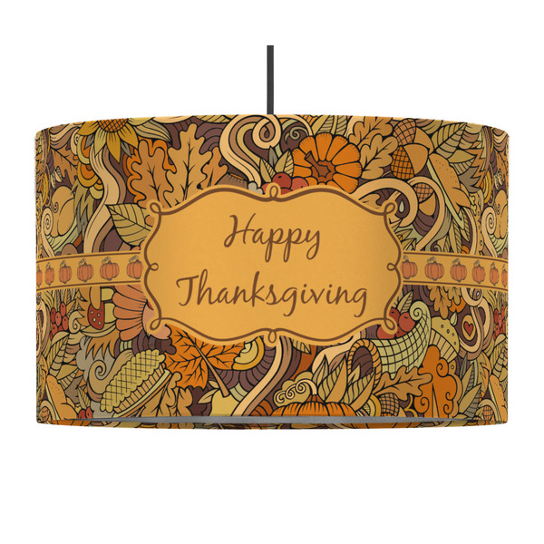 Custom Thanksgiving 12" Drum Pendant Lamp - Fabric