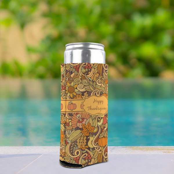 Thanksgiving Can Cooler - Tall 12oz - In Context