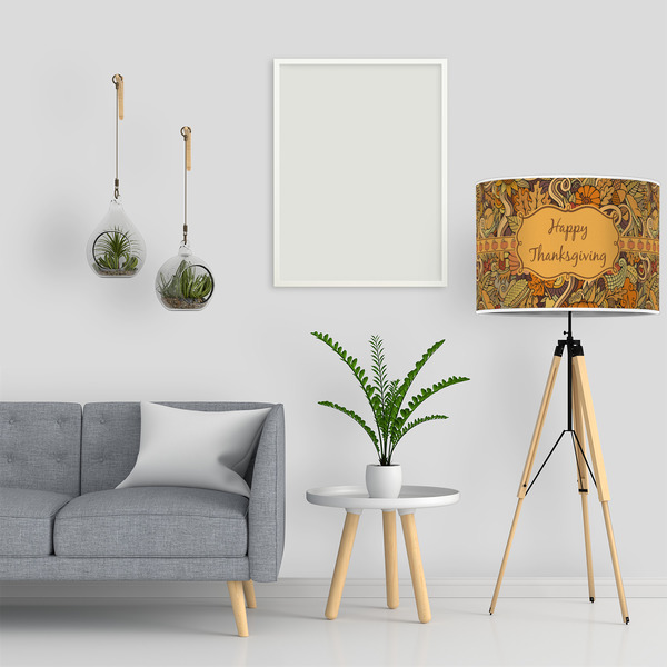 Thanksgiving 16" Drum Lampshade - LIFESTYLE