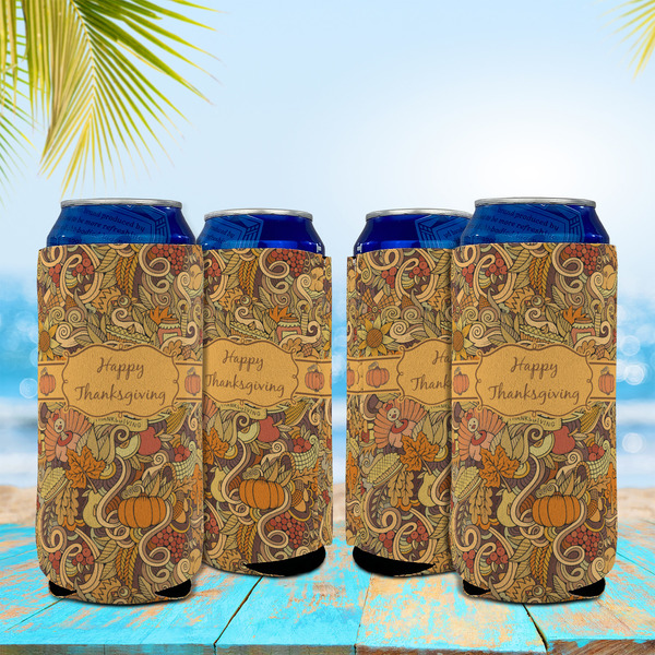 Thanksgiving 16oz Can Sleeve - Set of 4 - LIFESTYLE