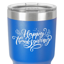 Thanksgiving 30 oz Stainless Steel Tumbler - Royal Blue - Single-Sided