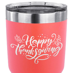 Thanksgiving 30 oz Stainless Steel Tumbler - Coral - Double Sided