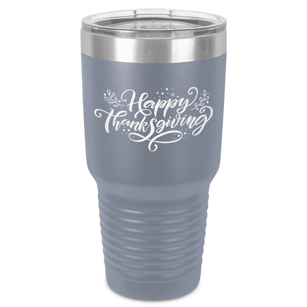 Thanksgiving 30 oz Stainless Steel Ringneck Tumbler - Grey - Front