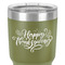 Thanksgiving 30 oz Stainless Steel Ringneck Tumbler - Olive - Close Up