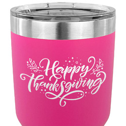 Thanksgiving 30 oz Stainless Steel Tumbler - Pink - Double Sided