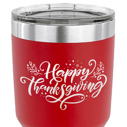 Thanksgiving 30 oz Stainless Steel Tumbler - Red - Single Sided