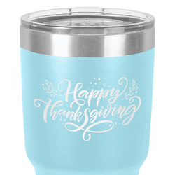 Thanksgiving 30 oz Stainless Steel Tumbler - Teal - Single-Sided