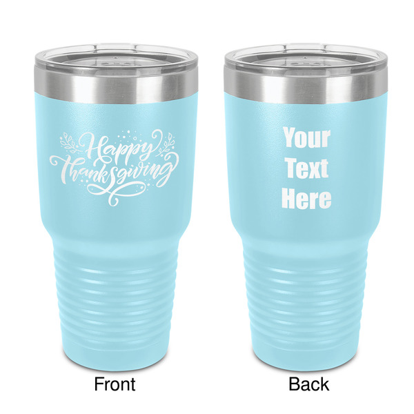 Custom Thanksgiving 30 oz Stainless Steel Tumbler - Teal - Double-Sided