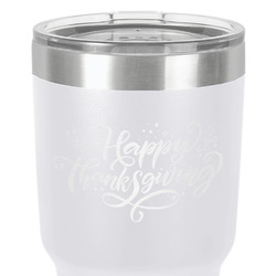 Thanksgiving 30 oz Stainless Steel Tumbler - White - Double-Sided