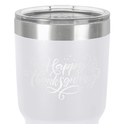 Thanksgiving 30 oz Stainless Steel Tumbler - White - Single-Sided