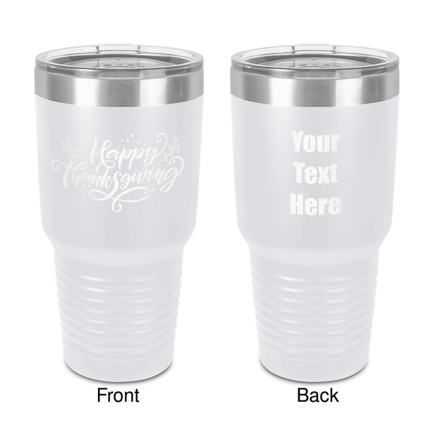 Custom Thanksgiving 30 oz Stainless Steel Tumbler - White - Double-Sided