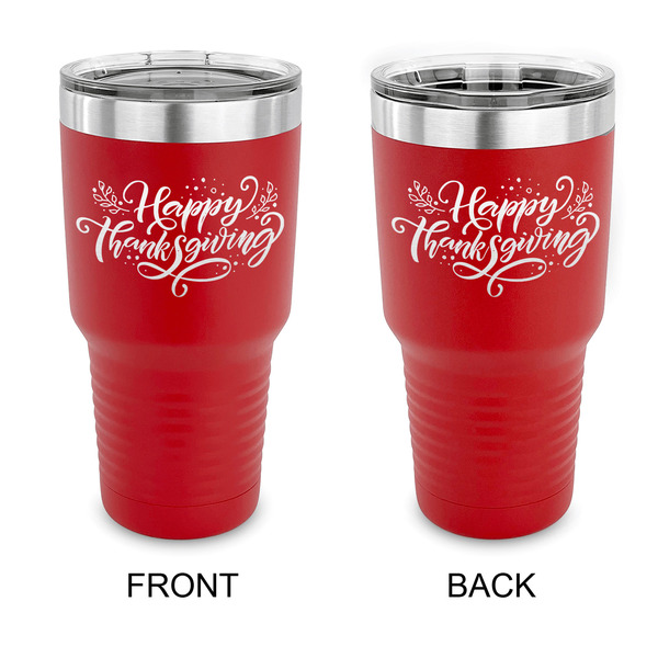 Custom Thanksgiving 30 oz Stainless Steel Tumbler - Red - Double Sided