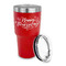 Thanksgiving 30 oz Stainless Steel Ringneck Tumblers - Red - LID OFF