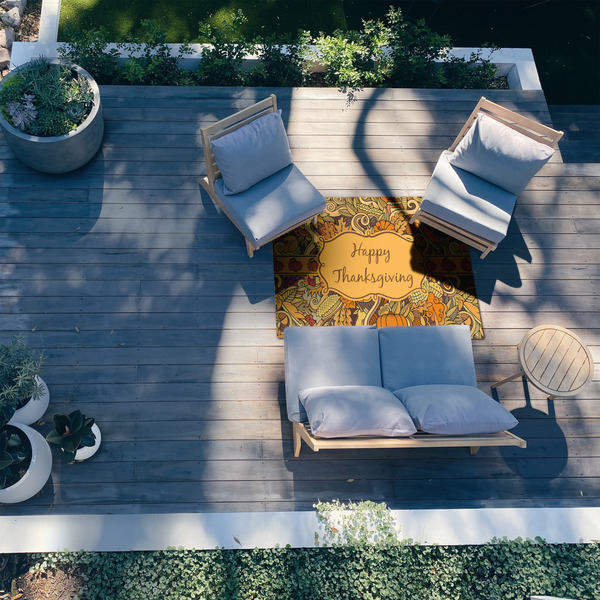 Thanksgiving 4'x6' Patio Rug - In context
