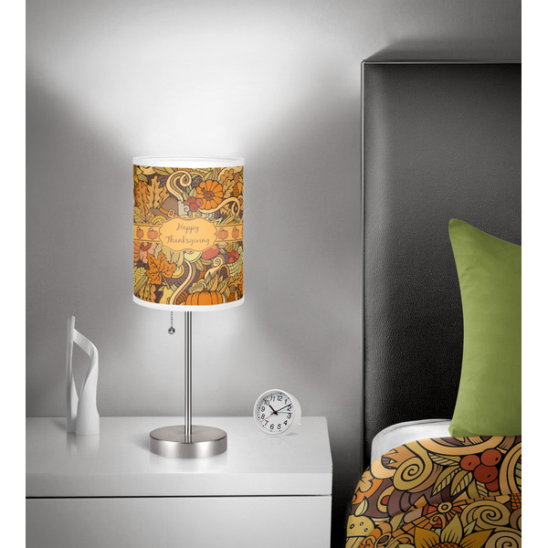 Thanksgiving 7 inch drum lamp shade - in room