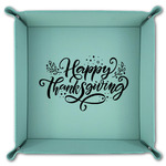 Thanksgiving Teal Faux Leather Valet Tray