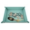 Thanksgiving 9" x 9" Teal Leatherette Snap Up Tray - STYLED