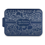 Thanksgiving Aluminum Baking Pan with Navy Lid