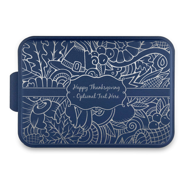 Custom Thanksgiving Aluminum Baking Pan with Navy Lid