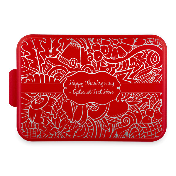 Custom Thanksgiving Aluminum Baking Pan with Red Lid