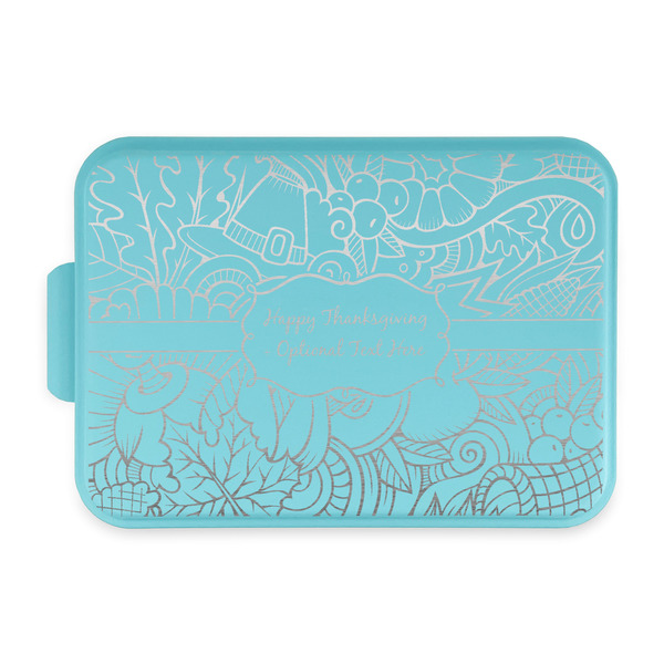 Custom Thanksgiving Aluminum Baking Pan with Teal Lid
