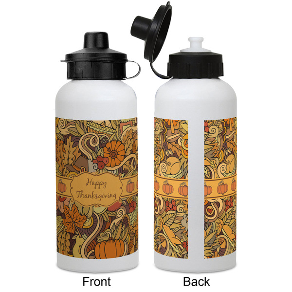 Thanksgiving Aluminum Water Bottle - White APPROVAL