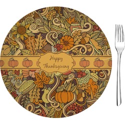 Thanksgiving 8" Glass Appetizer / Dessert Plates - Single or Set (Personalized)