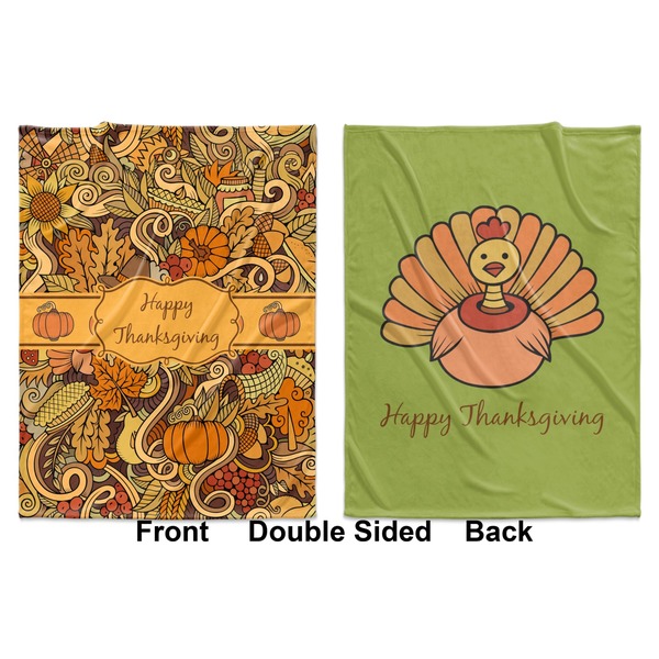 Thanksgiving Baby Blanket (Double Sided - Printed Front and Back)