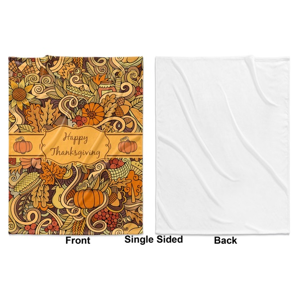 Thanksgiving Baby Blanket (Single Side - Printed Front, White Back)
