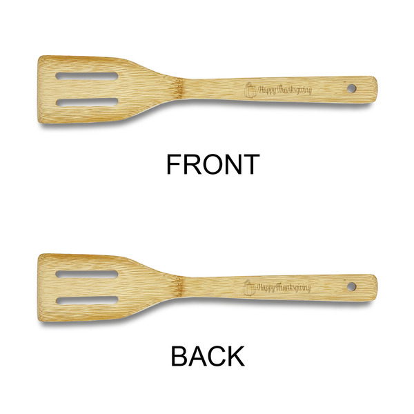 Thanksgiving Bamboo Slotted Spatulas - Double Sided - APPROVAL