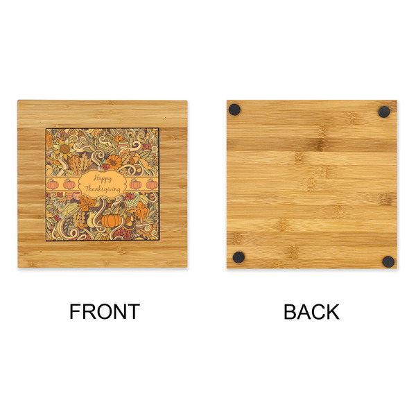 Thanksgiving Bamboo Trivet with 6" Tile - APPROVAL
