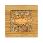 Thanksgiving Bamboo Trivet with Ceramic Tile Insert