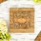Thanksgiving Bamboo Trivet with 6" Tile - LIFESTYLE