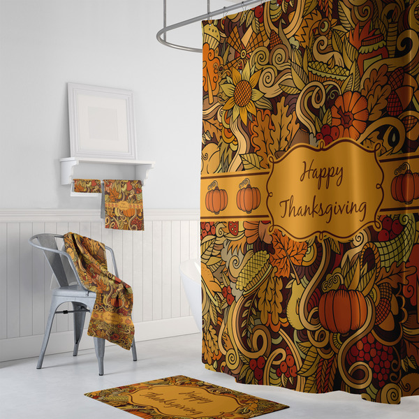 Thanksgiving Bath Towel Sets - 3-piece - In Context