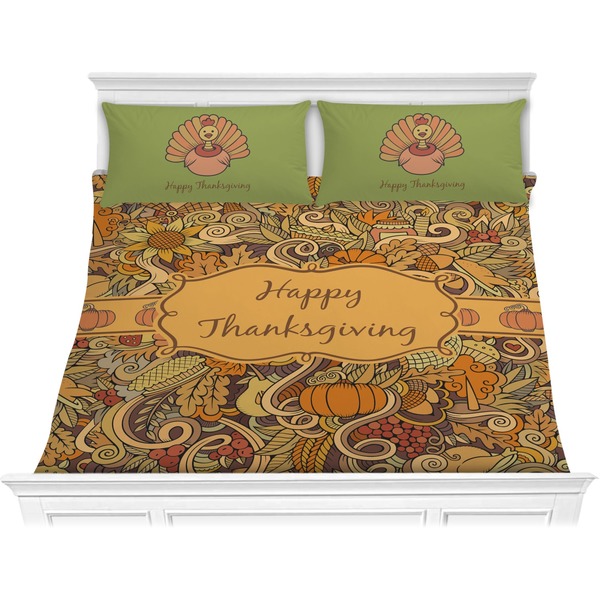 Custom Thanksgiving Comforter Set - King (Personalized)
