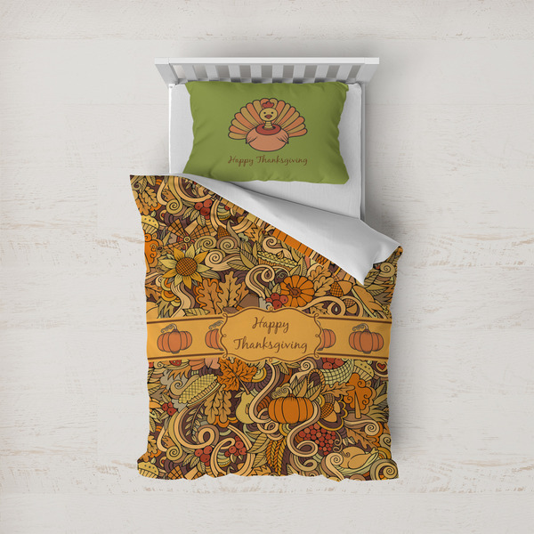 Custom Thanksgiving Duvet Cover Set - Twin (Personalized)