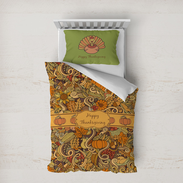 Custom Thanksgiving Duvet Cover Set - Twin XL (Personalized)