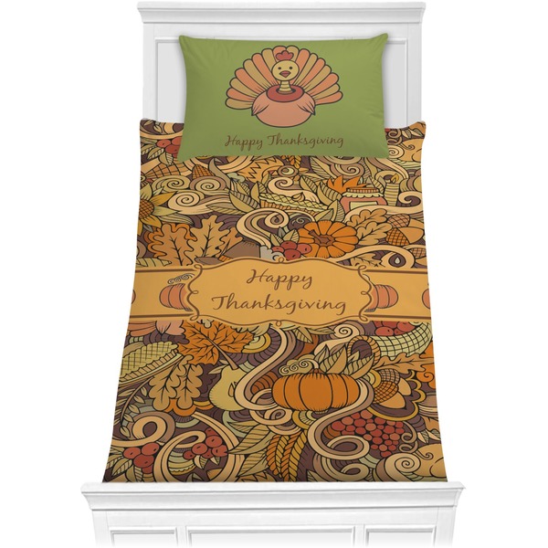 Custom Thanksgiving Comforter Set - Twin XL (Personalized)