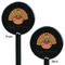 Thanksgiving Black Plastic 5.5" Stir Stick - Double Sided - Round - Front & Back