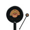 Thanksgiving Black Plastic 5.5" Stir Stick - Round - Closeup