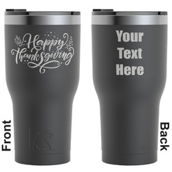 Thanksgiving RTIC Tumbler - Black - Engraved Front & Back (Personalized)