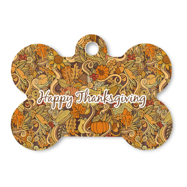 Custom Thanksgiving Bone Shaped Dog ID Tag