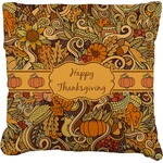 Thanksgiving Faux-Linen Throw Pillow 18" (Personalized)