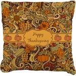 Thanksgiving Faux-Linen Throw Pillow 26" (Personalized)