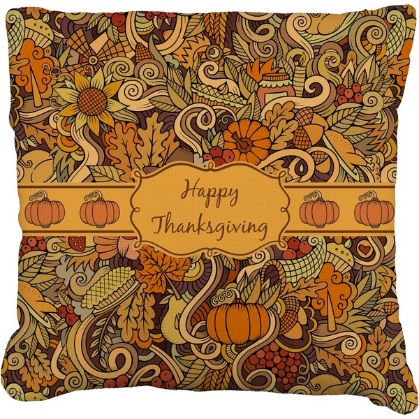 Custom Thanksgiving Faux-Linen Throw Pillow 26" (Personalized)