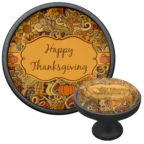 Thanksgiving Cabinet Knob - Black - Multi Angle