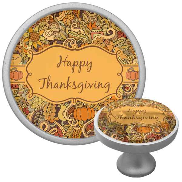 Custom Thanksgiving Cabinet Knob (Silver) (Personalized)