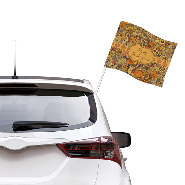 Thanksgiving Car Flag - Large - LIFESTYLE